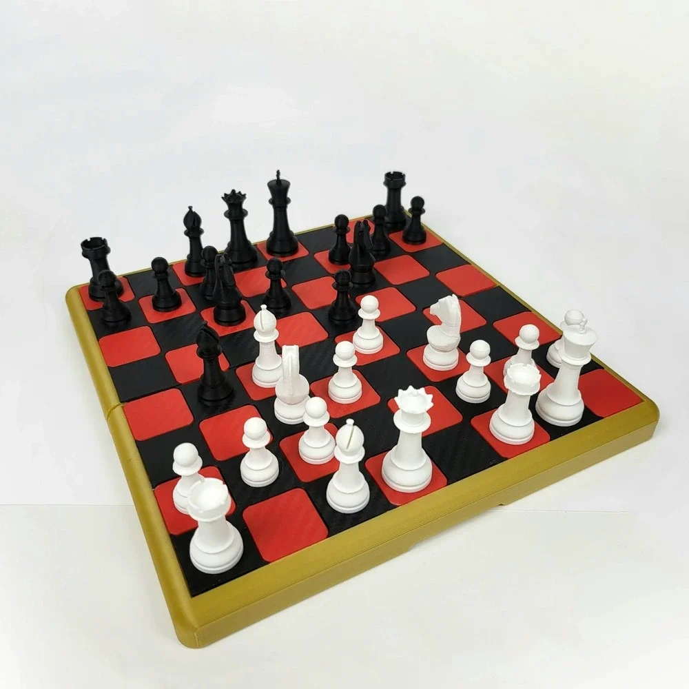 Magnetic 3d-Printed Folding Staunton Chess Set Good‎ Christmas Gift Idea